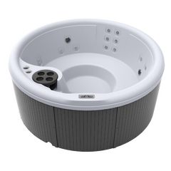 Frontview from slightly above of the round Freeflow Aptos in colors Smoke CoastalGray